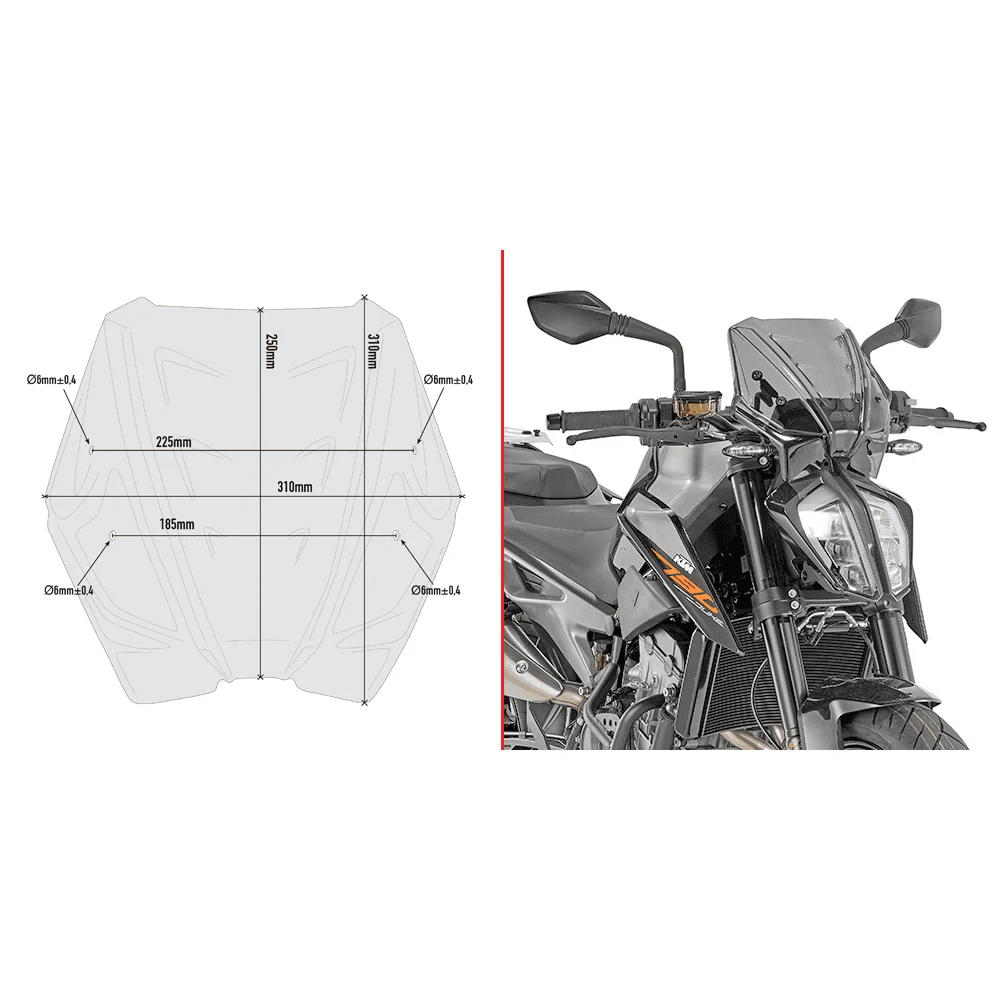 WINDSHIELD SPECIFIC LOW SMOKE KTM