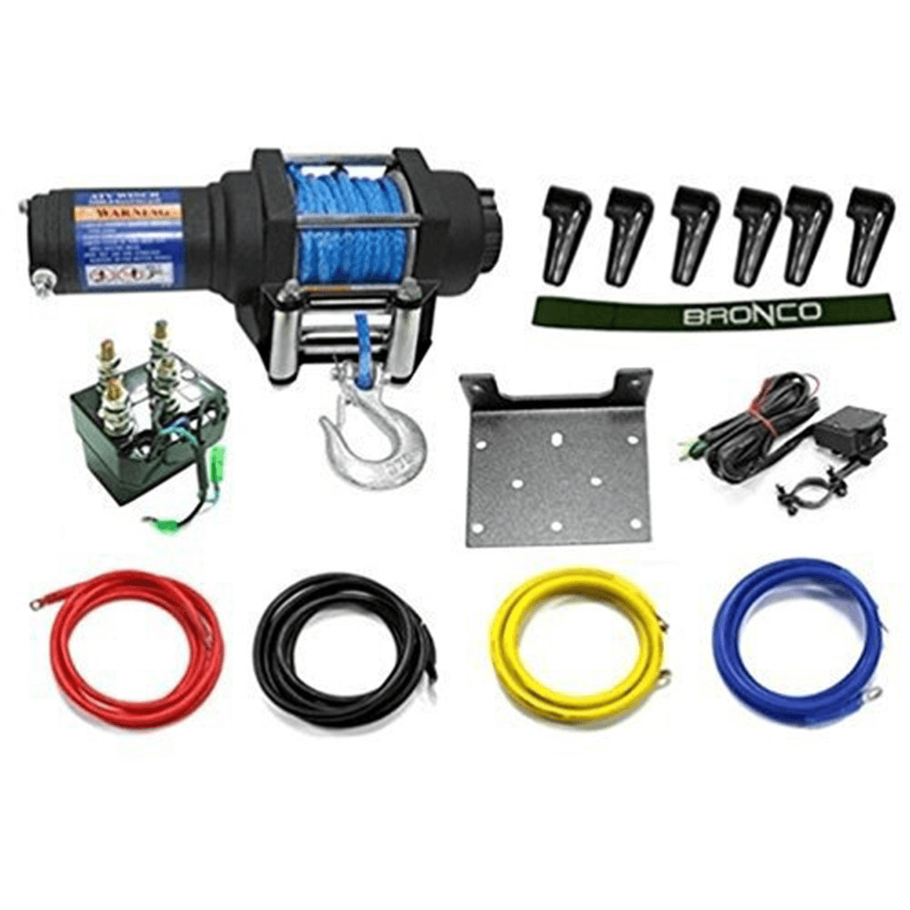 BRONCO 3500 LB WINCH W/SYNTHETIC ROPE