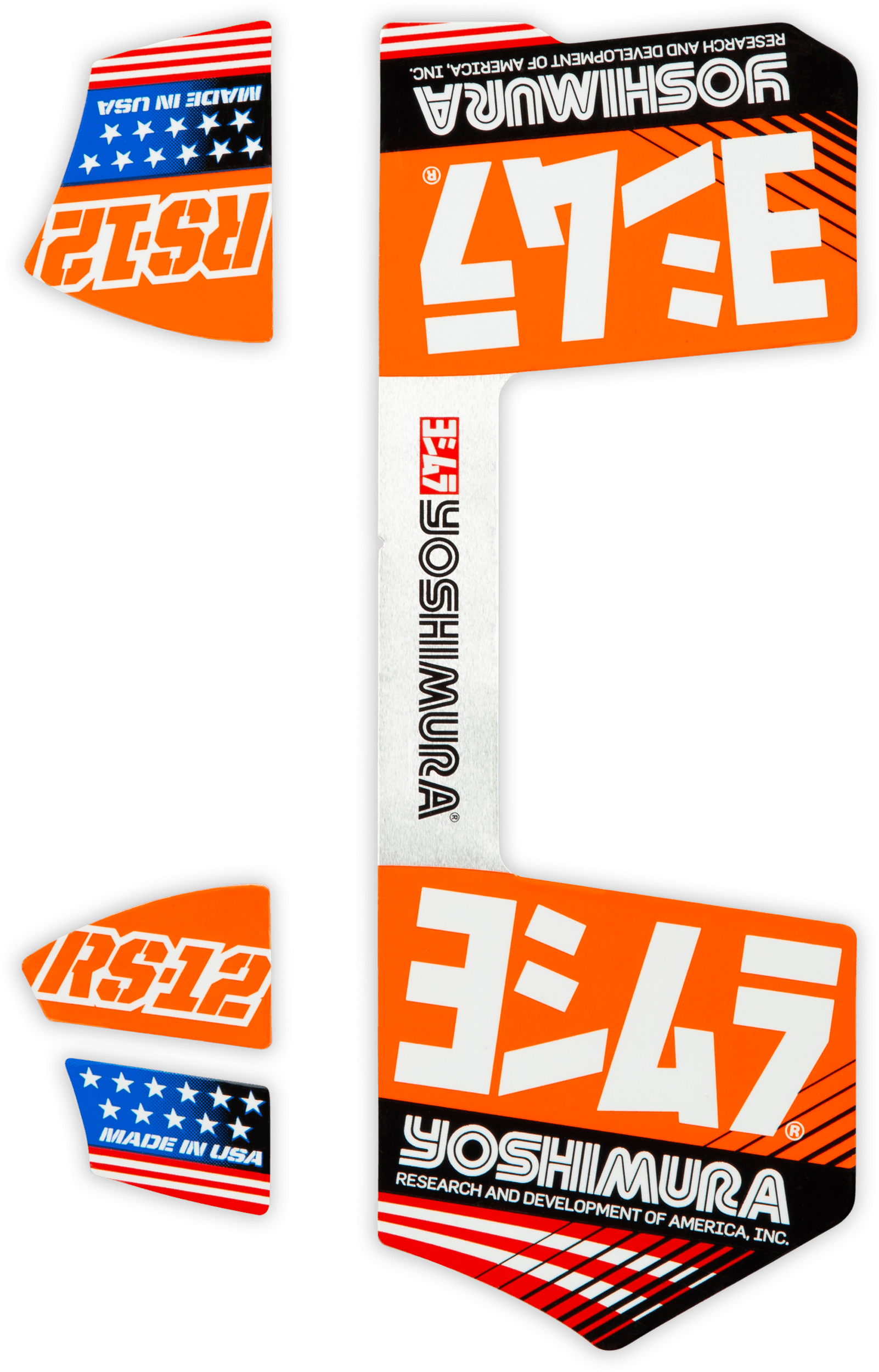 RS12 MUFFLER DECALS ORANGE