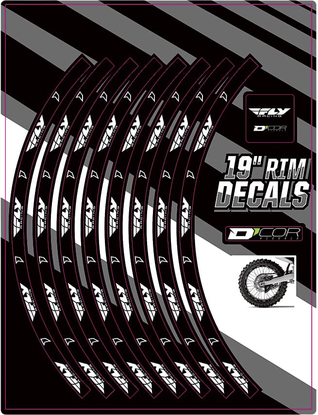 RIM DECALS 19" FLY LOGO REAR