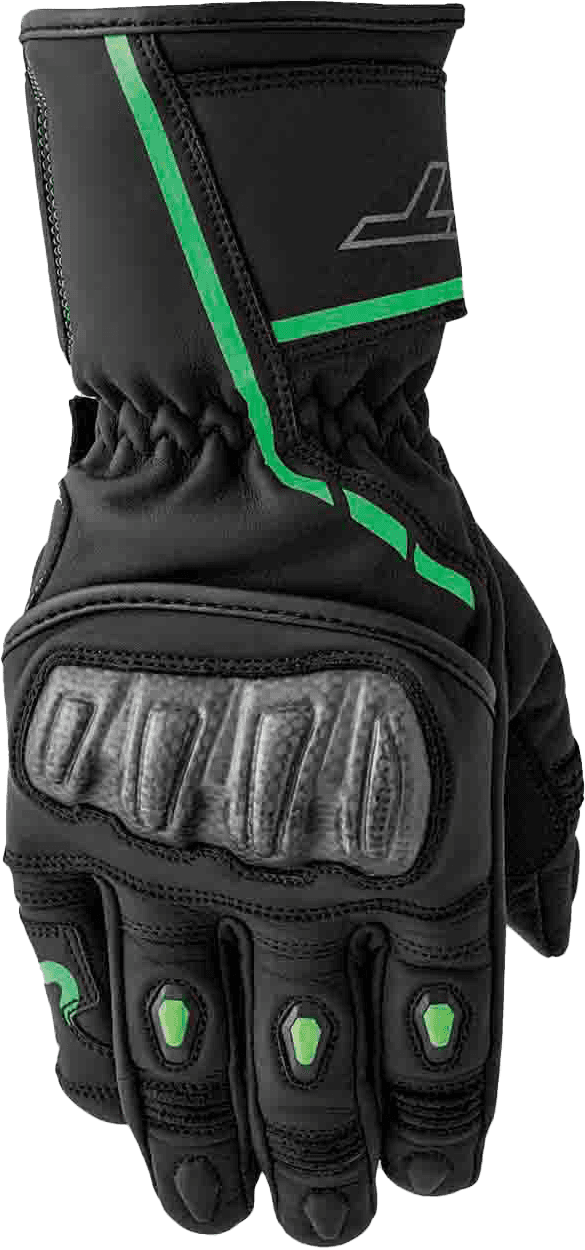 S1 GLOVE BLK/FLO-GREEN LEATHER SM