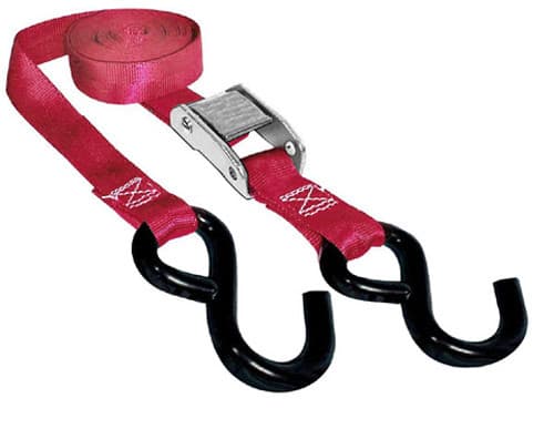 TIE DOWN STRAPS 1" X 66" 2000 LB. RED