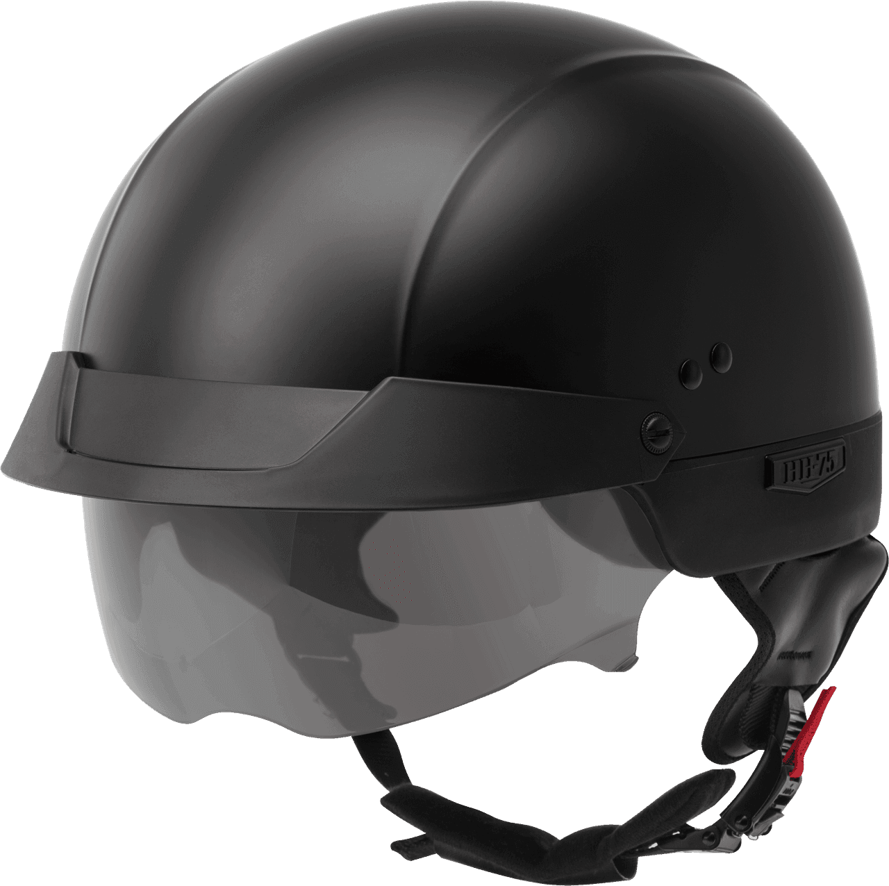 HH-75 HALF HELMET MATTE BLACK LG