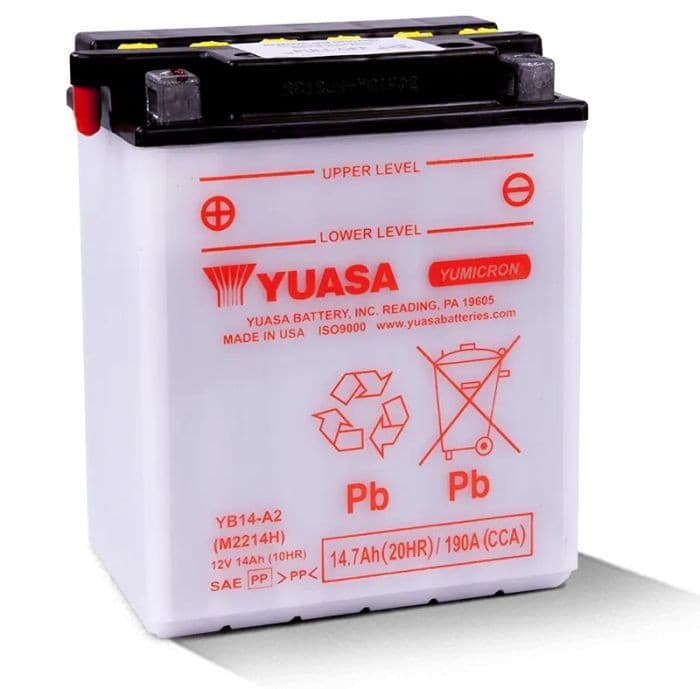 YUASA YB14-A2 YUMICRON-12 VOLT BATTERY