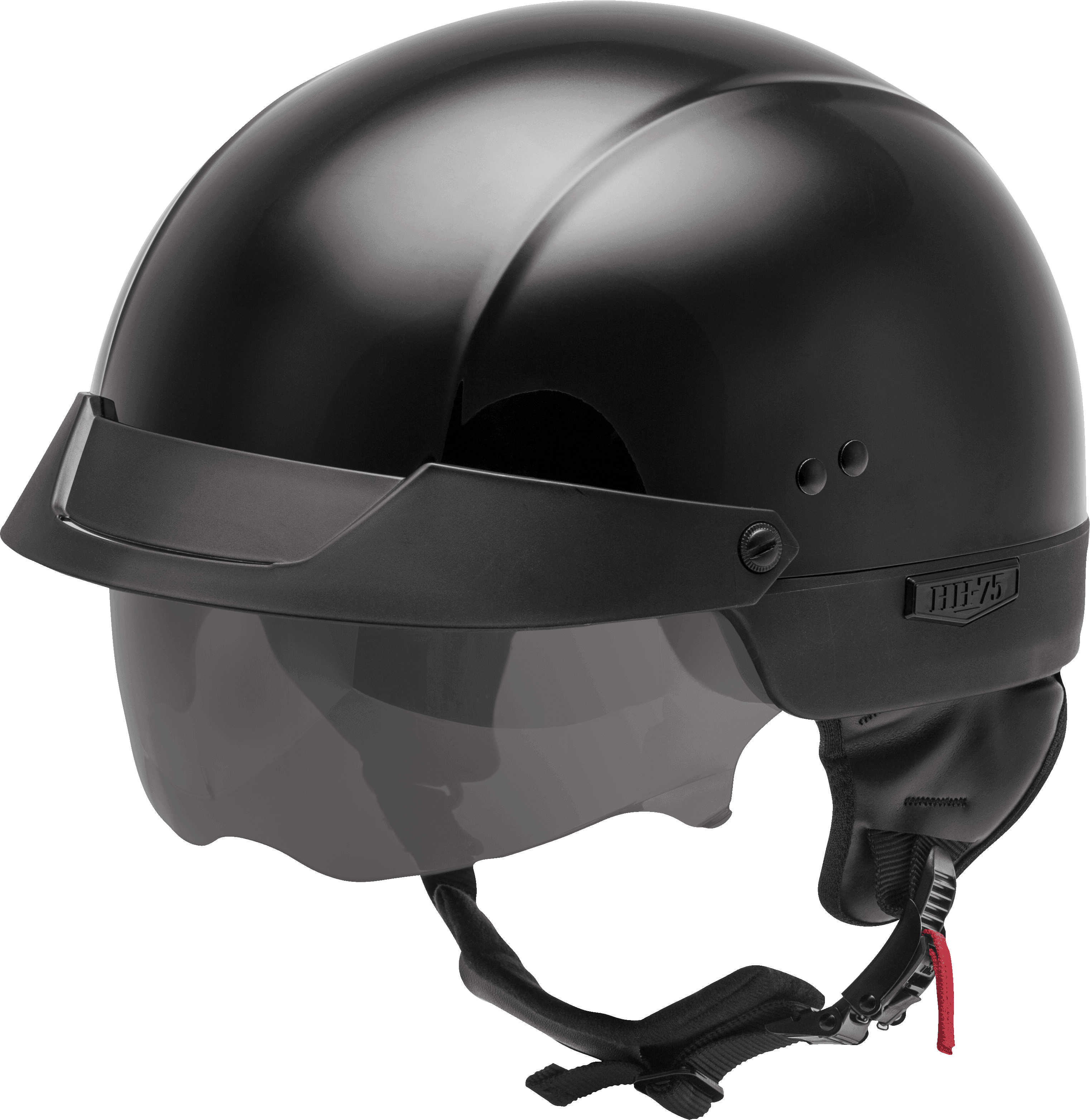 HH-75 HALF HELMET BLACK MD