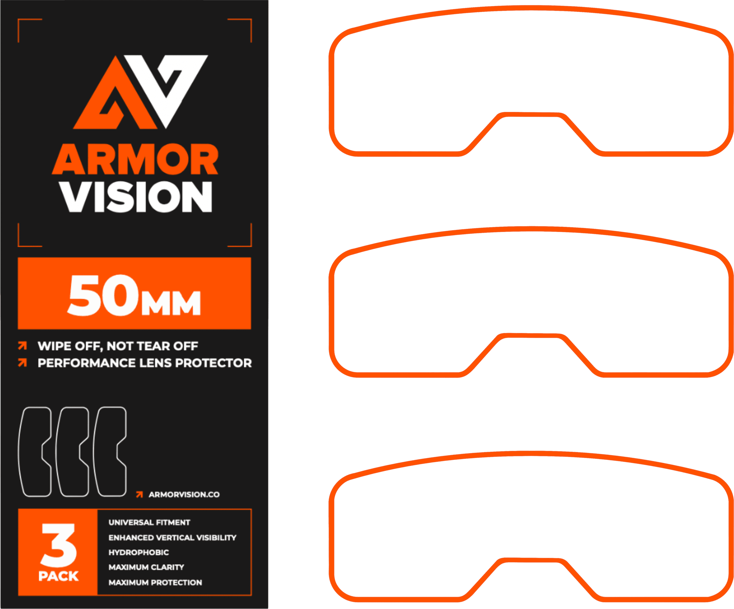 ARMOR VISION 50MM 2ND GEN 3/PK