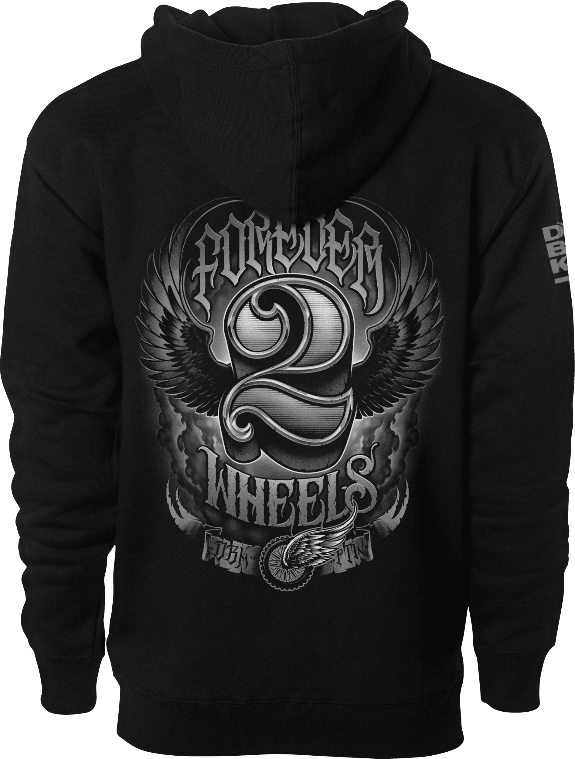 TWO WHEELS HOODIE BLACK 2X