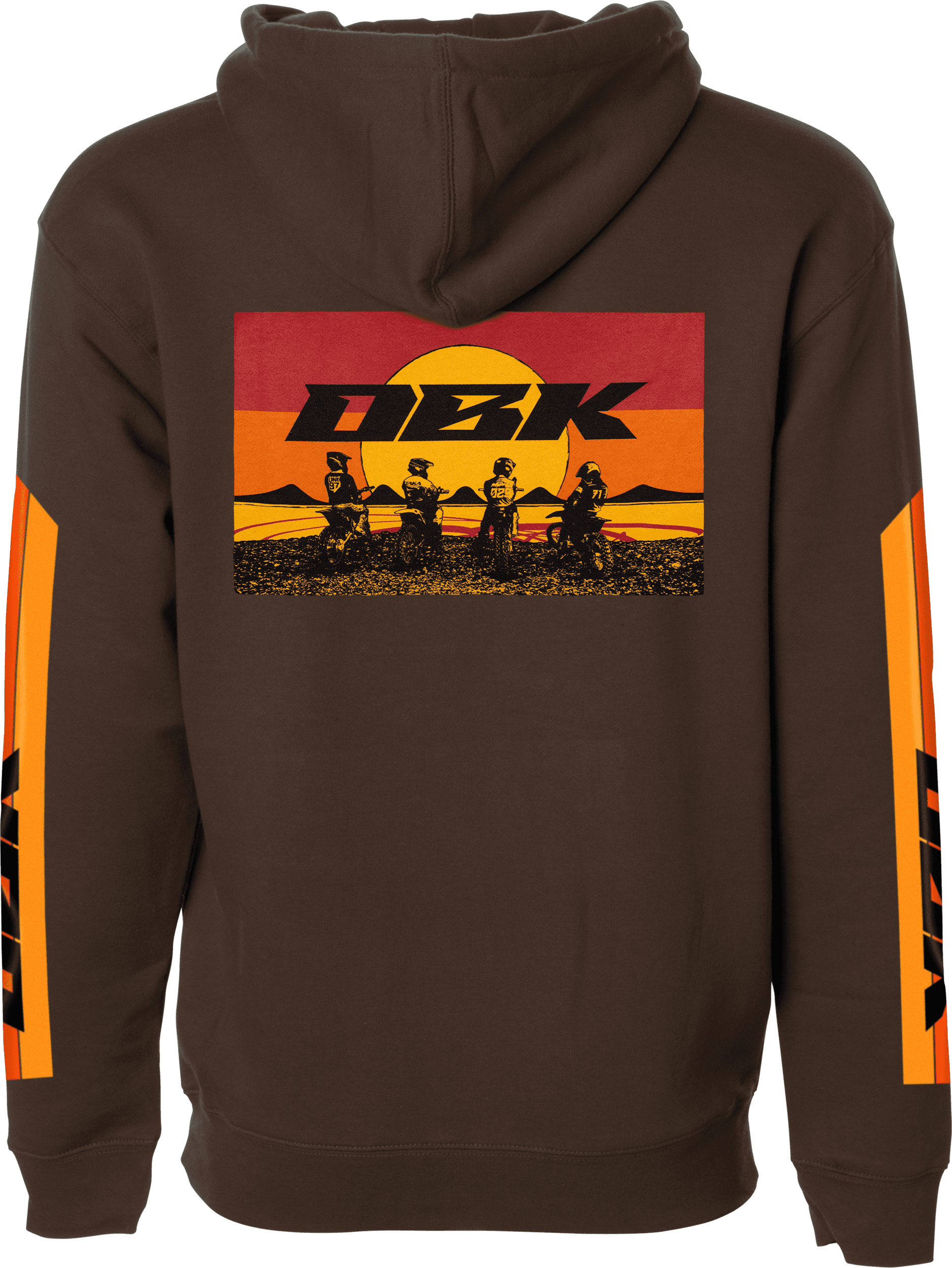 SUNDAY STRIPE HOODIE BROWN 2X