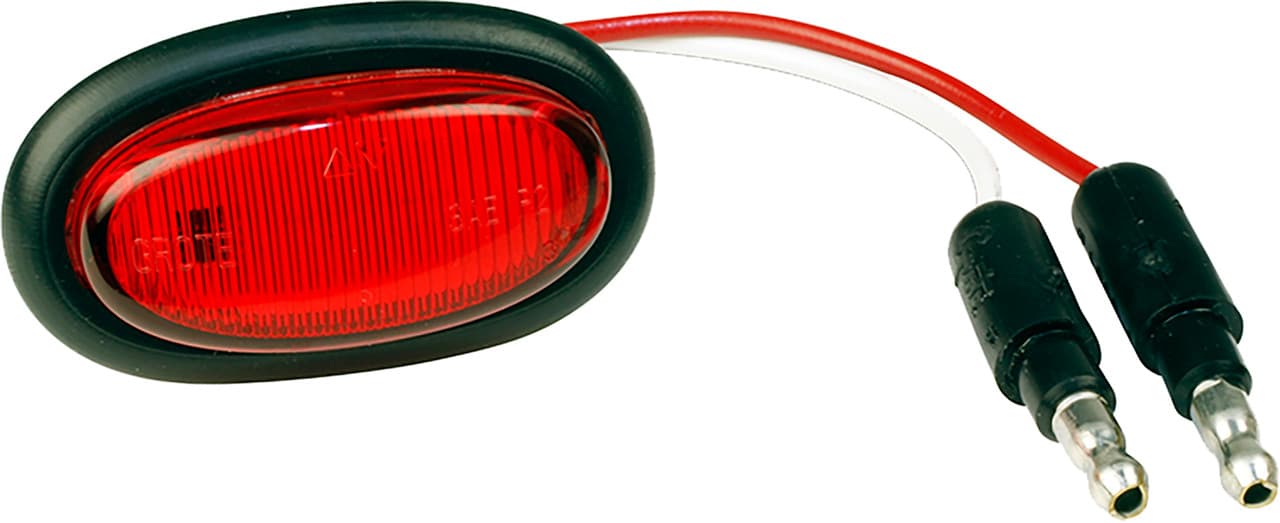 MICRONOVA OVAL LED RED W/GROMMET