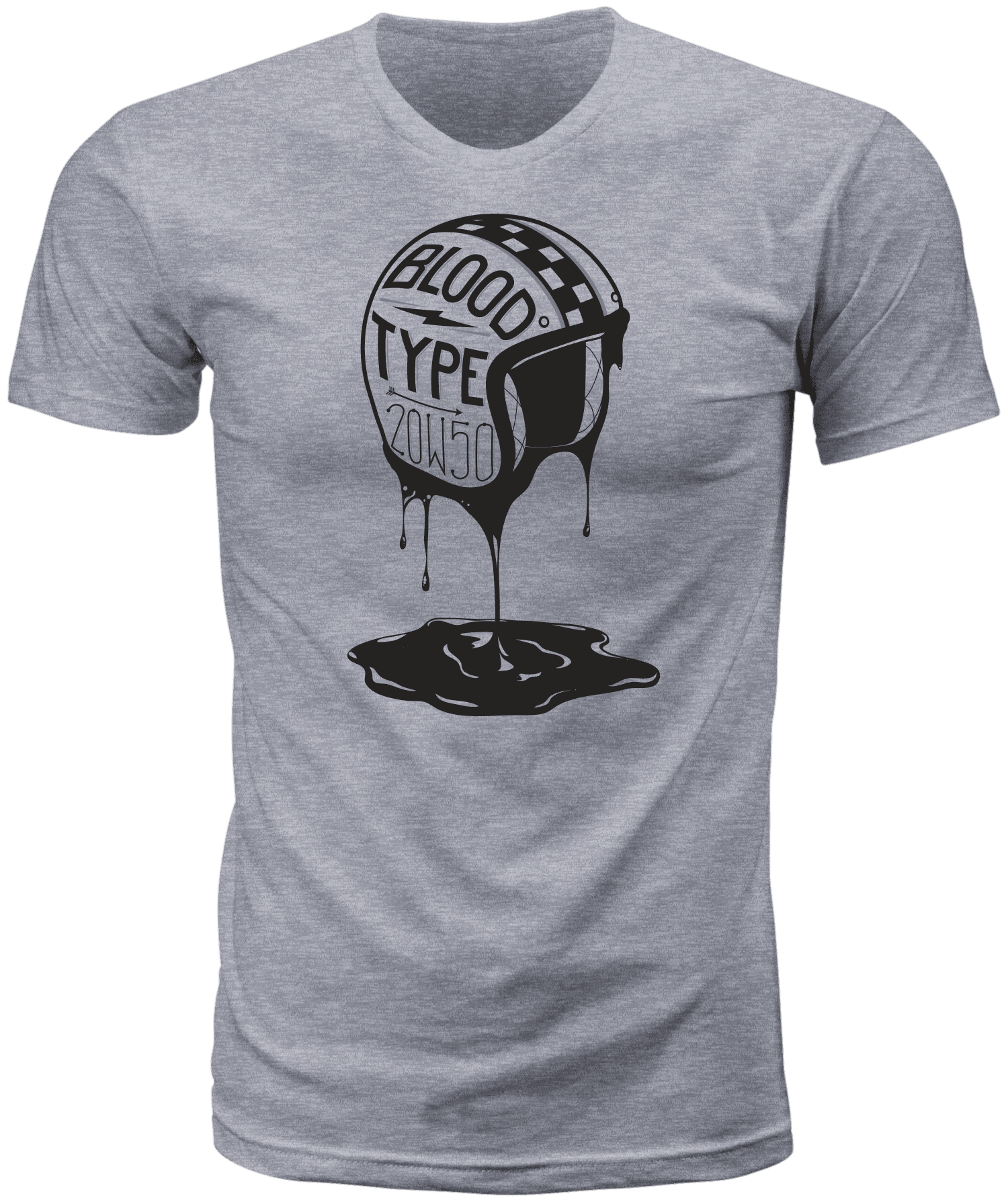 BLOOD TYPE TEE HEATHER LG
