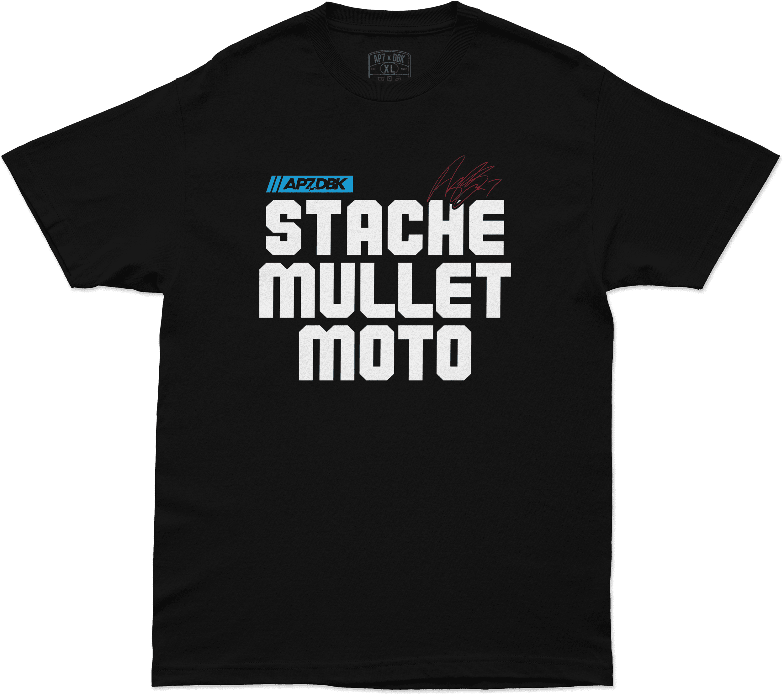 STACHE MULLET MOTO TEE BLACK SM