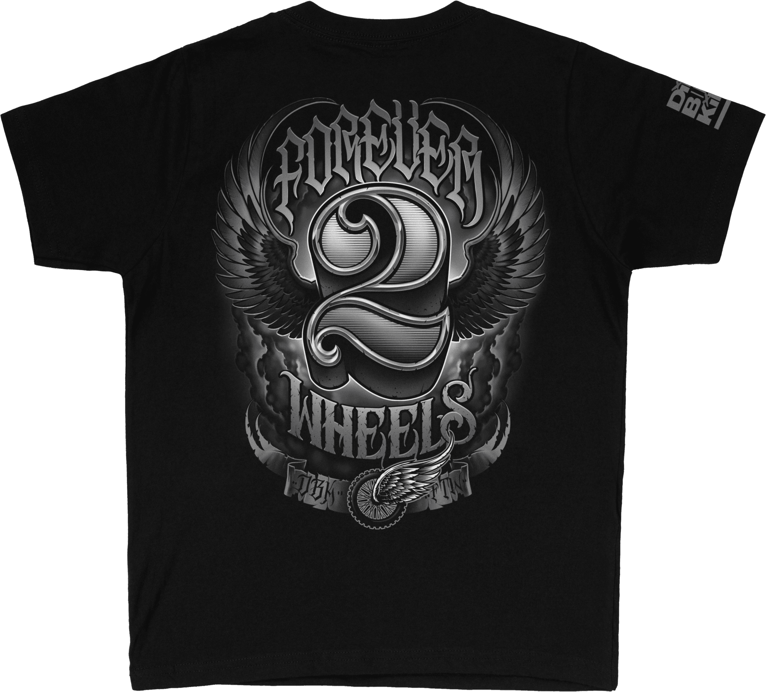 TWO WHEELS YOUTH TEE BLACK YX