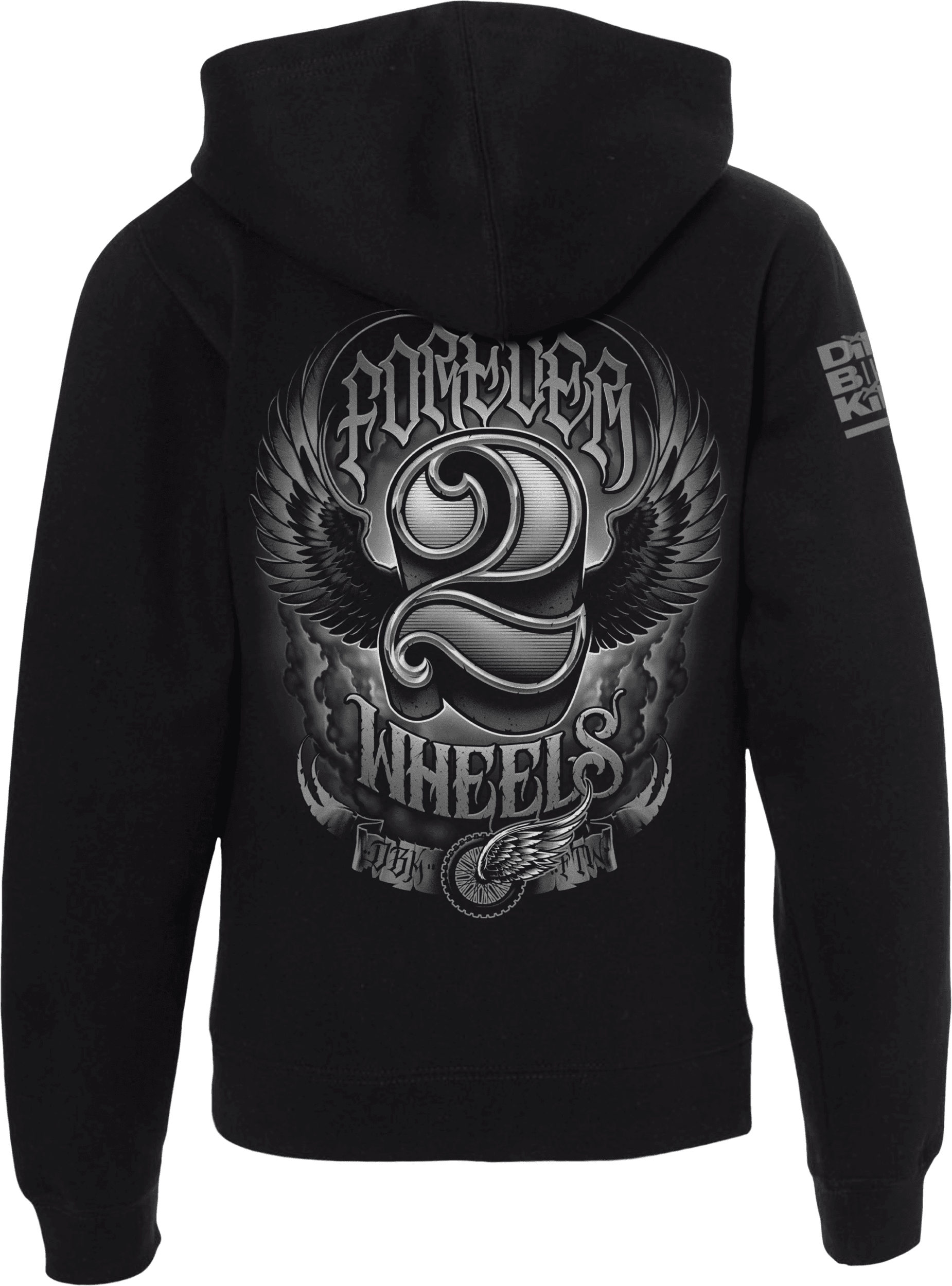 TWO WHEELS YOUTH HOODIE BLACK YM