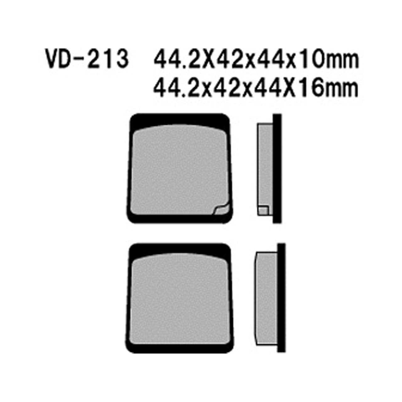 VESRAH SEMI-METALLIC BRAKE PADS, VD-213