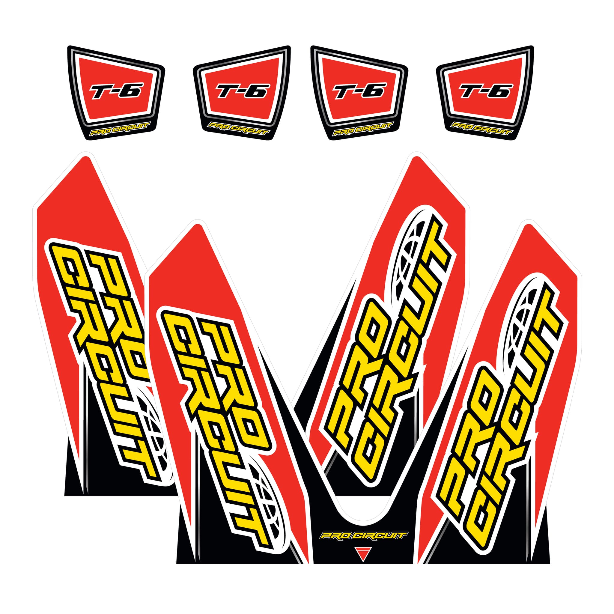 Pro Circuit T-6 Wrap/End Cap Decals CRF Replacement Muffler Stickers