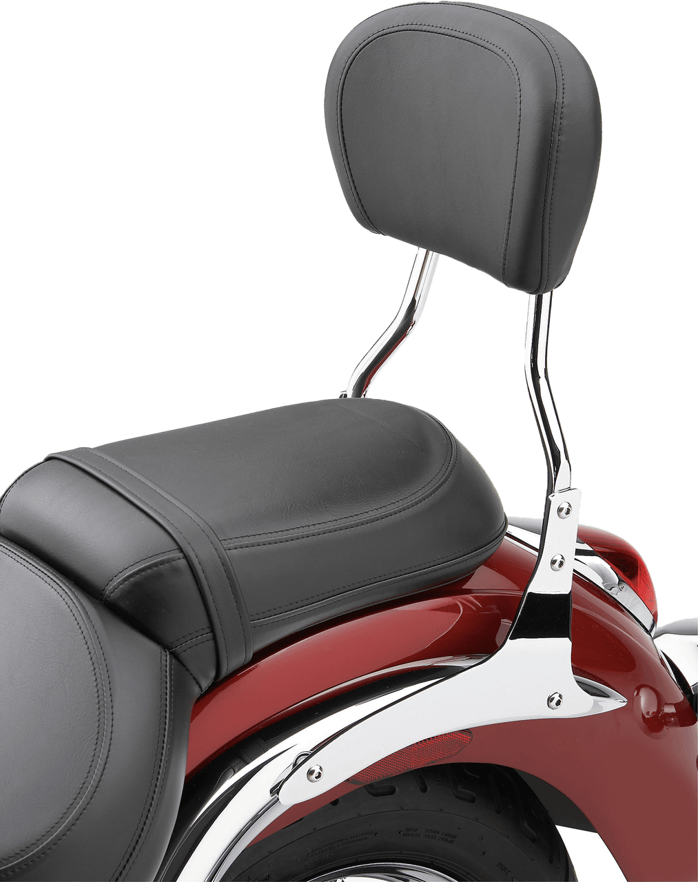 SHORT ROUND SISSY BAR W/PAD CHROME YAM RAIDER 08-18