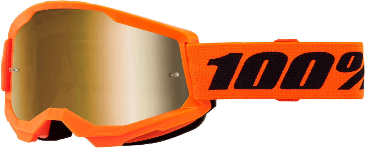 100-PERCENT Strata 2 Junior Goggle Neon Orange Mirror Gold Lens