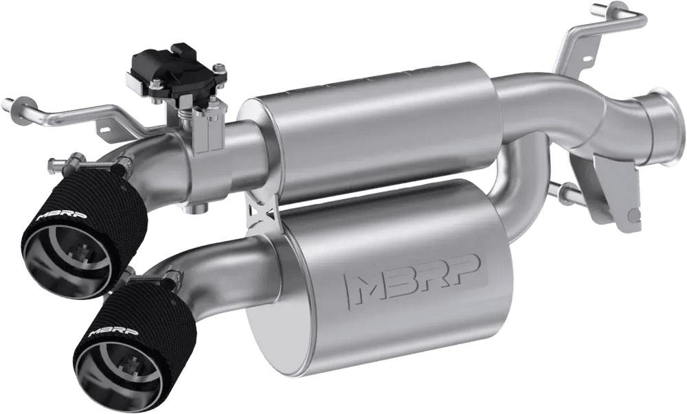 DUAL STACKED SLIP-ON SYSTEM W/ ACTIVE EXHAUST CF TIP