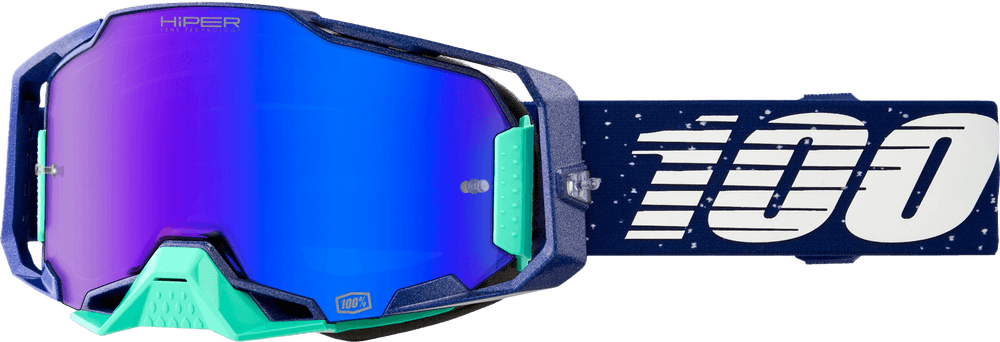 100-PERCENT Armega Hiper Goggle Noche Hiper Blue Mirror Lens