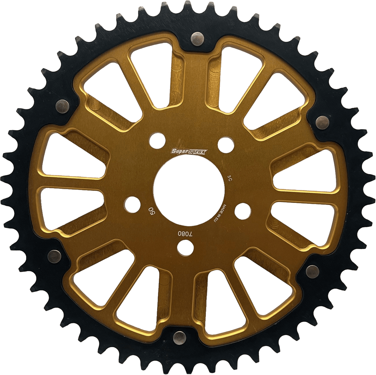 Supersprox Stealth 53T Rear Sprocket Gold Alum Car Black Steel Teeth