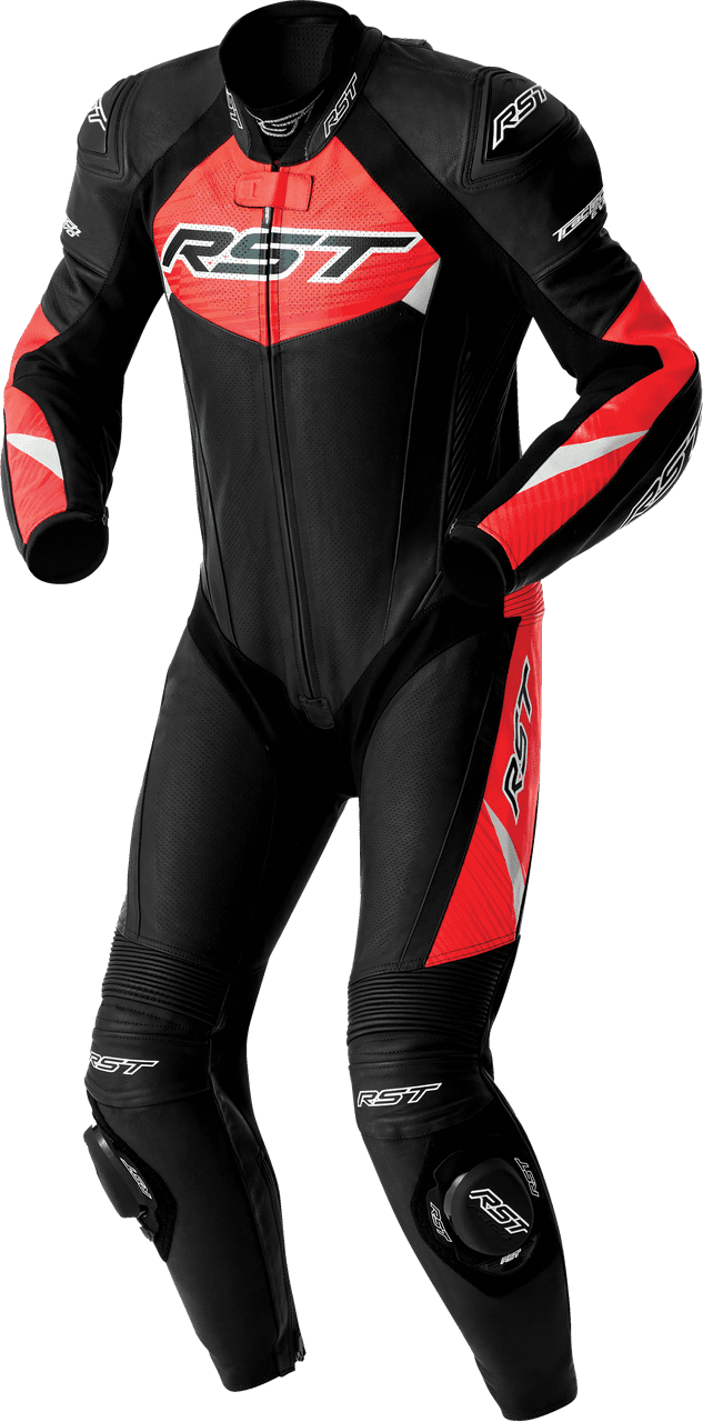 RST Tractech Evo D3O Suit Black/Fluo Red Leather 3X