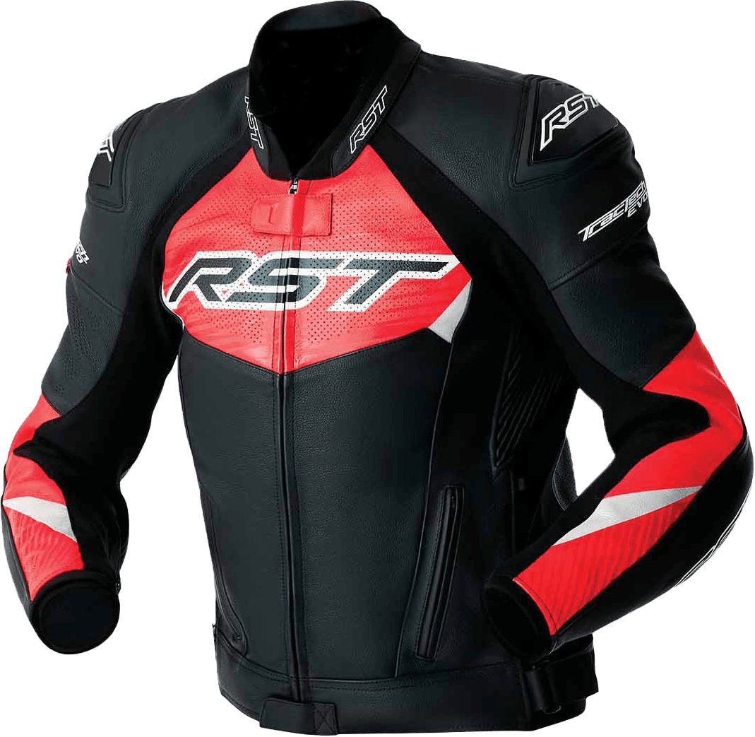 RST Tractech Evo D3O Jacket Black/Fluo Red Leather LG