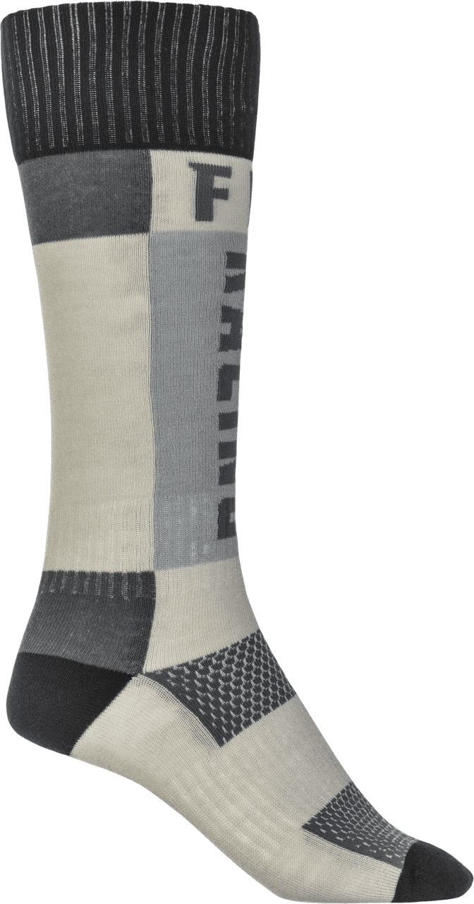 Fly Racing Youth MX Socks Thick Grey/Black