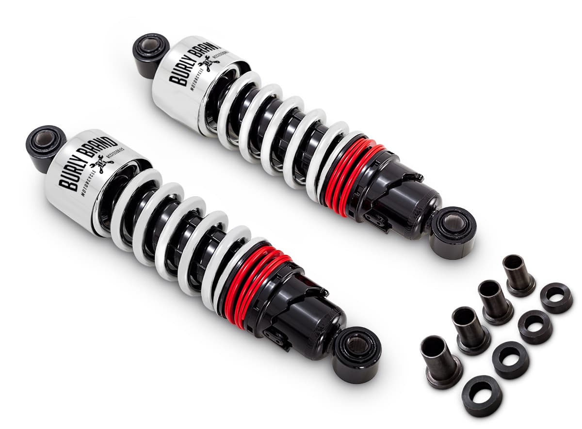 Burly Brand Slammer Plus Shocks 11.5" Chrome XL 04-22