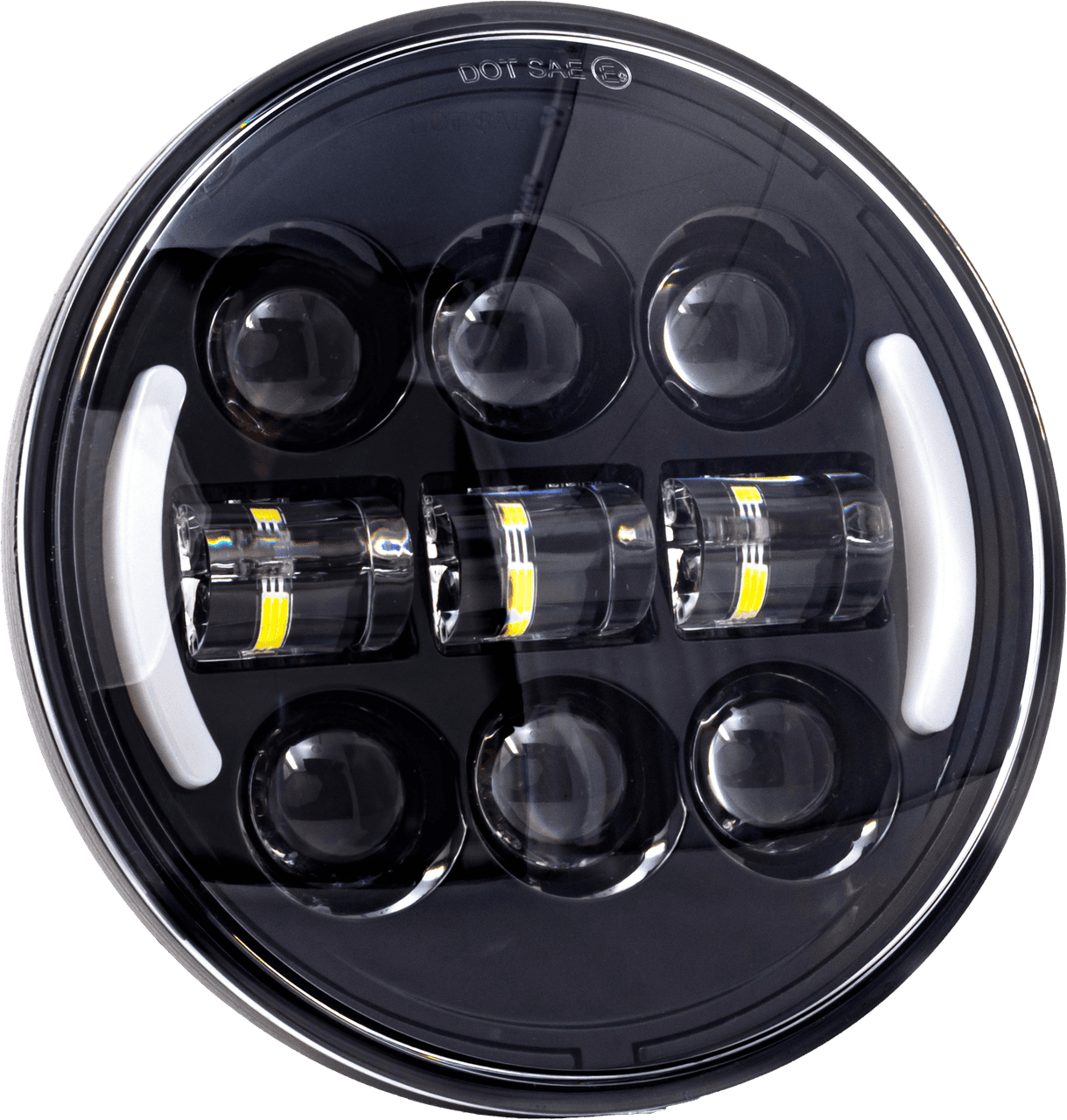 Letric Lighting Co 5.75" Deluxe Hdlight W/ Turns Black W/ Switchback