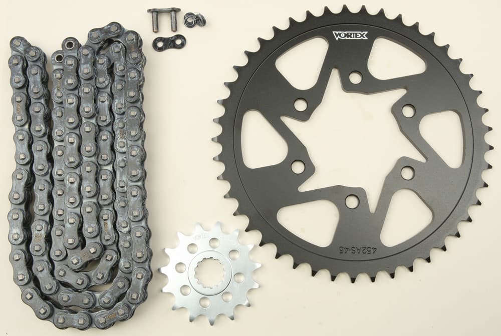 Vortex Sprocket/Chain Kit Stl/Stl 15/45T Sil SX3 520-112L Black