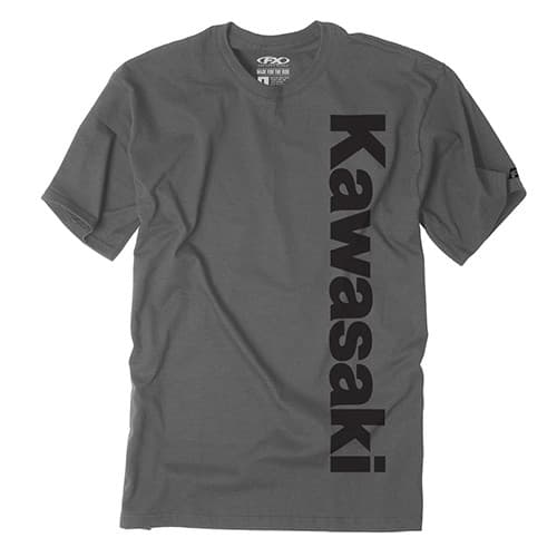 KAWASAKI VERTICAL T- SHIRT / CHARCOAL (XXL)