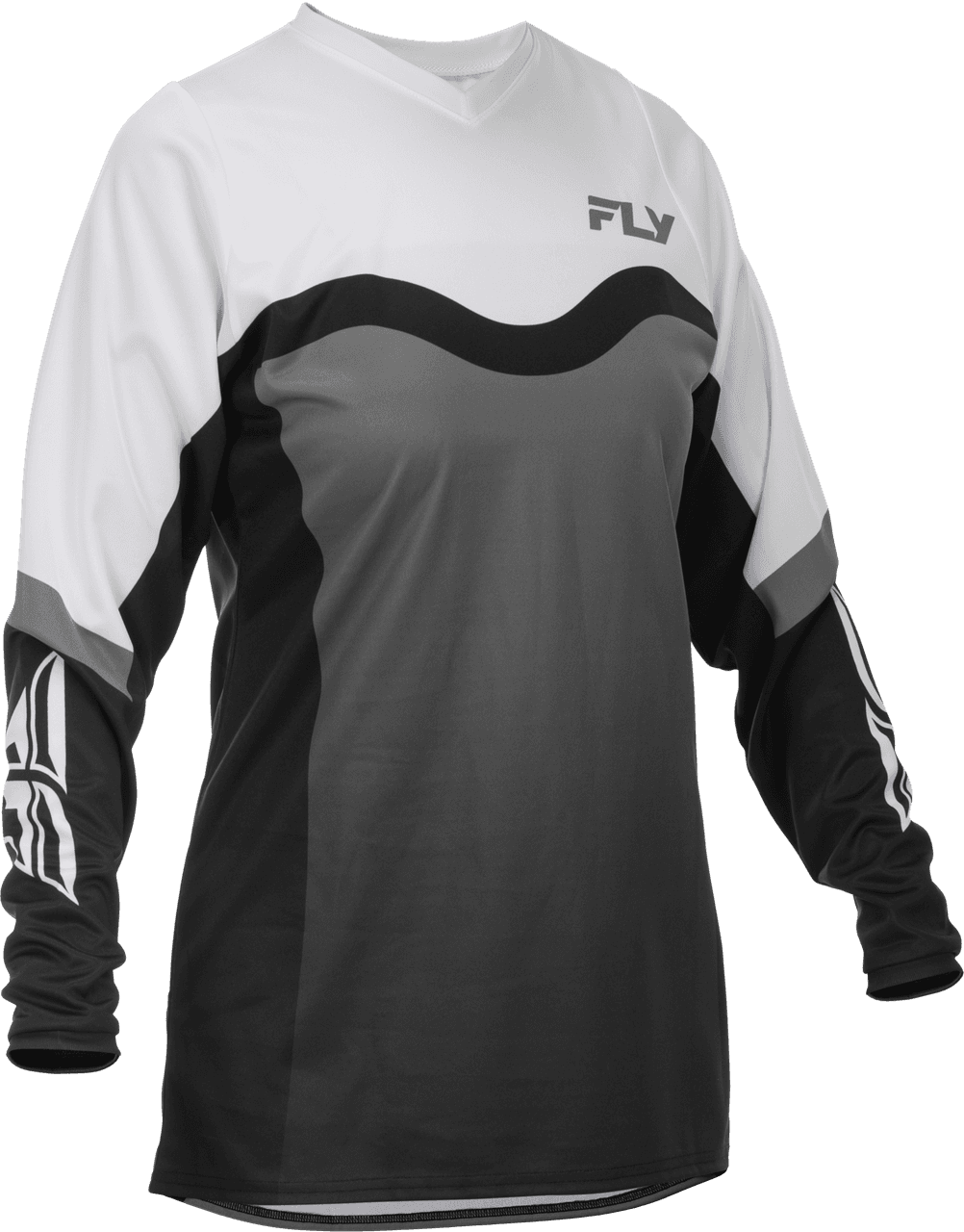 Fly Racing Women'S F-16 Jersey Grey/Black/White SM