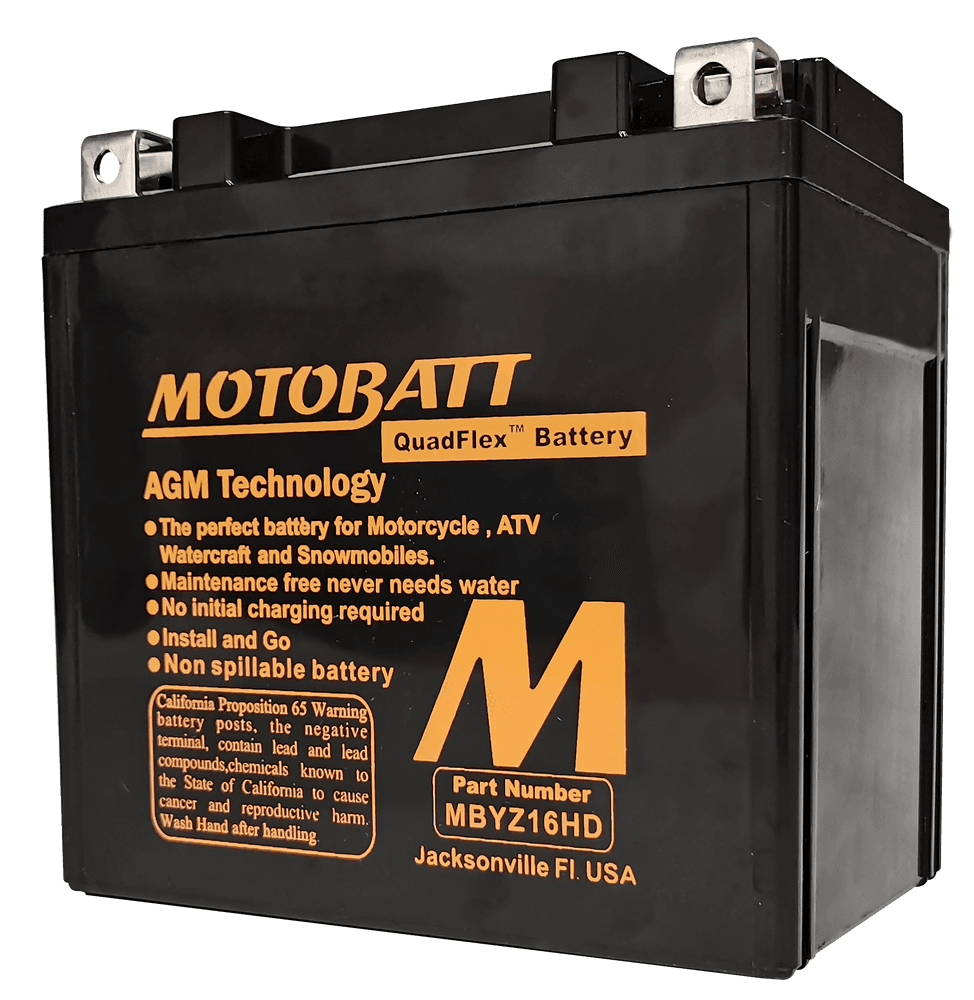 Motobatt Battery MBYZ16HD Sealed Factory Activated