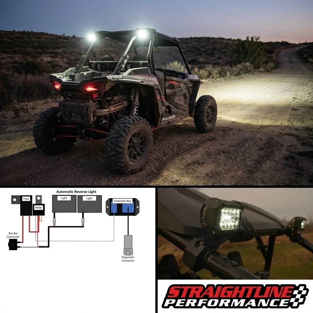 Straightline Smart Wire Reverse Light Kit Dual Light Polaris