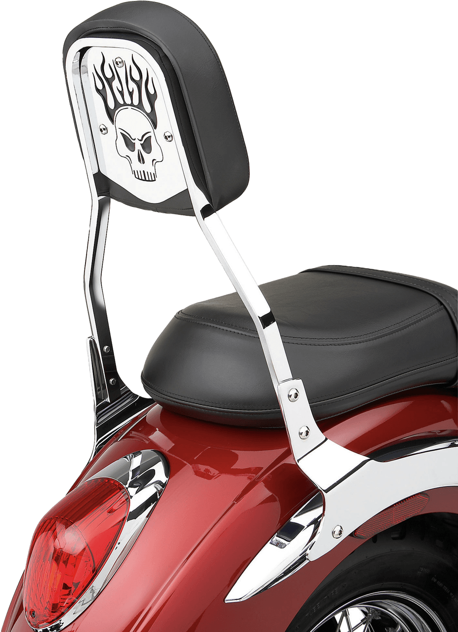 Cobra Backrest Insert Skull Chrome Fits Standard