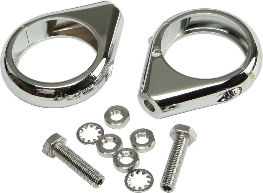 HardDrive Turnsignal Clamps 49MM Pr Chrome