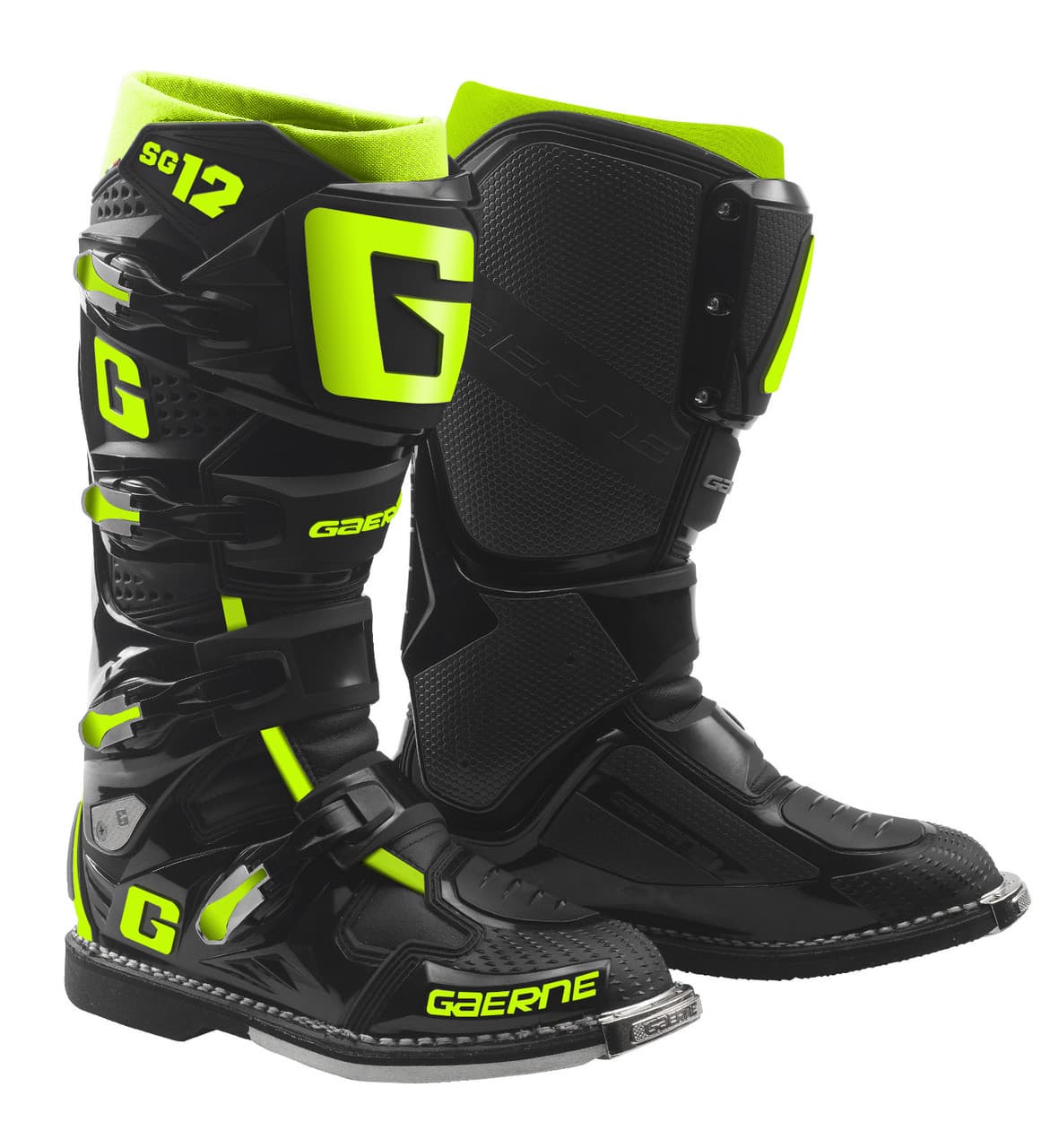Gaerne SG12 Boots Black/Yellow Fluo Size 11