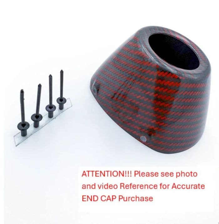 FMF RED RCT EXTERNAL CARBON REPLACEMENT END CAP KIT