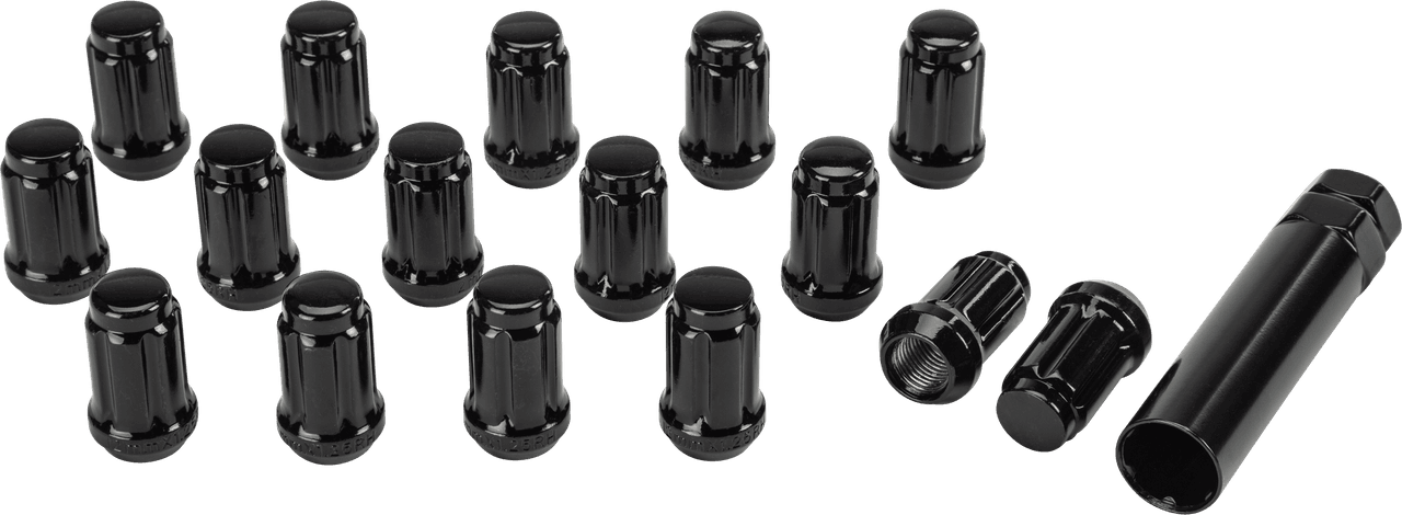Sedona 16/Pack 12MMX1.25 Tapered Lug Nuts 60' Splined Black