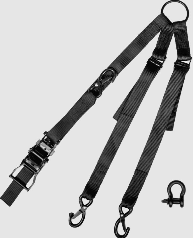Fire Power 3-WAY 1.5" Ratchet Tie-Down Black 1/Pack
