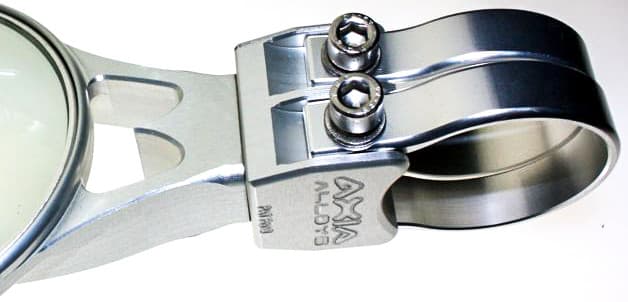 Axia 4.0" Round Side Mirror Silver 2 Clamps Needed