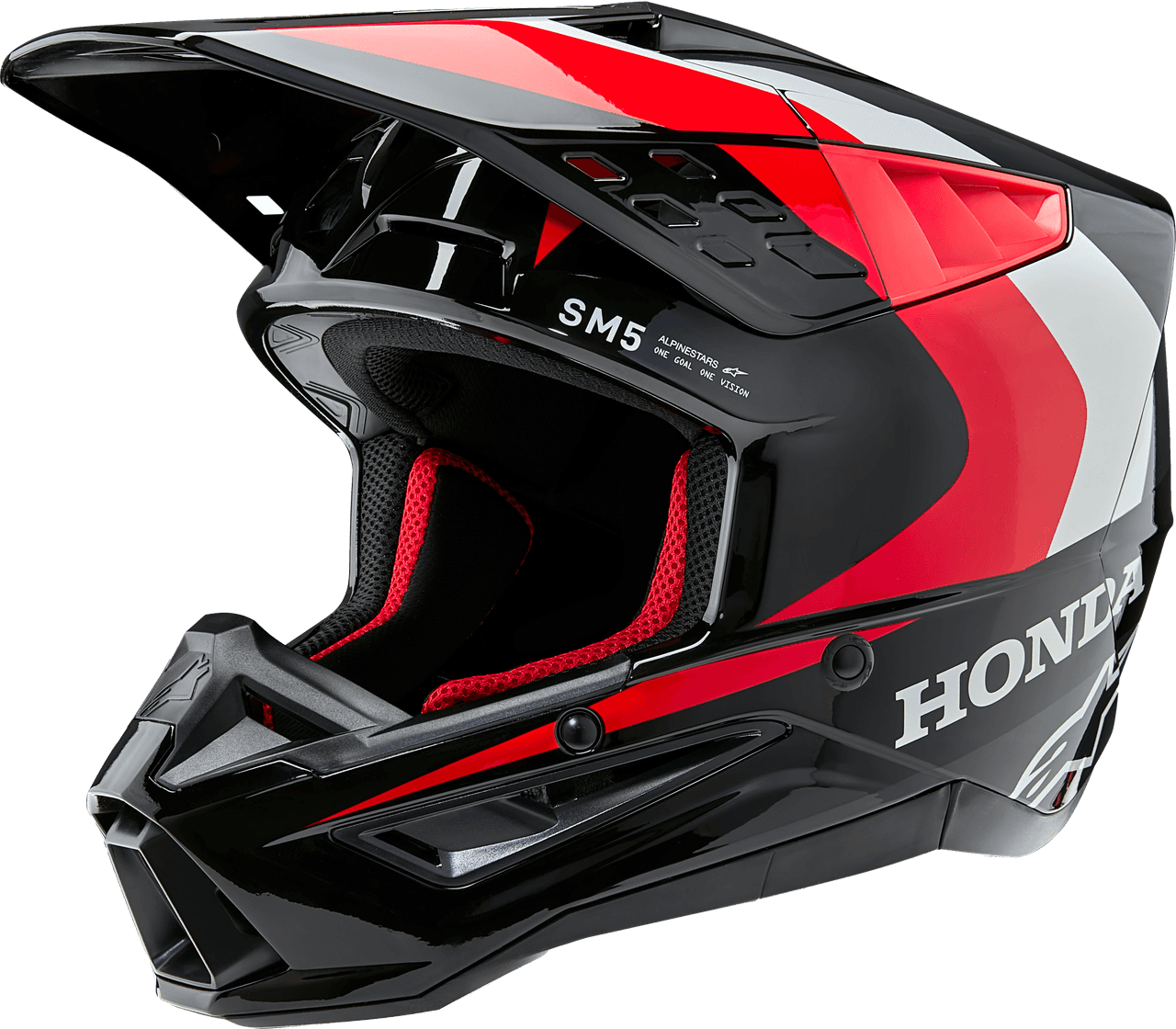 Alpinestars Honda S-M5 Helmet Black/Red Glossy XS