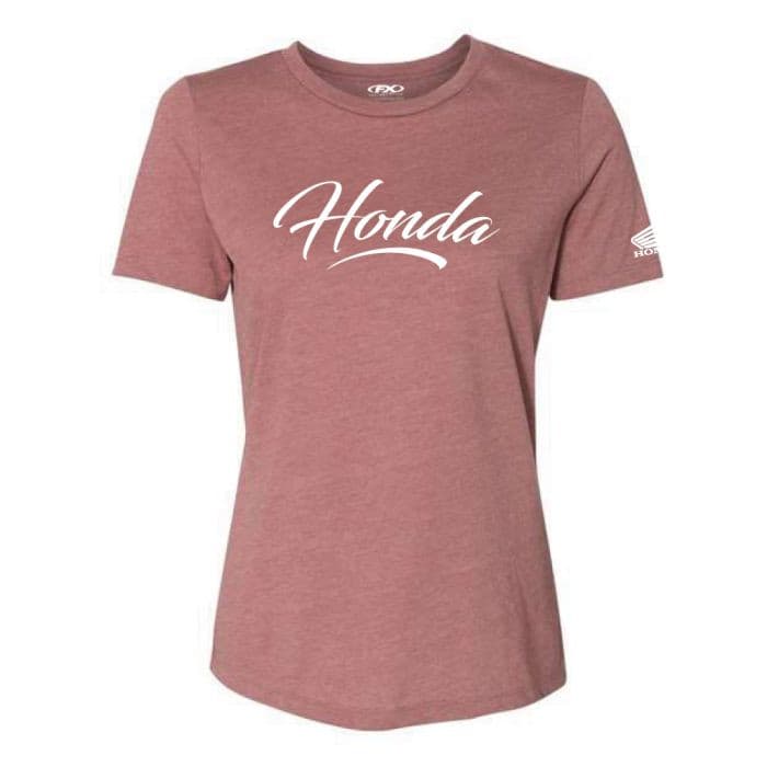 FACTORY EFFEX HONDA SCRIPT WOMENS T- SHIRT / HTHR MAUVE M