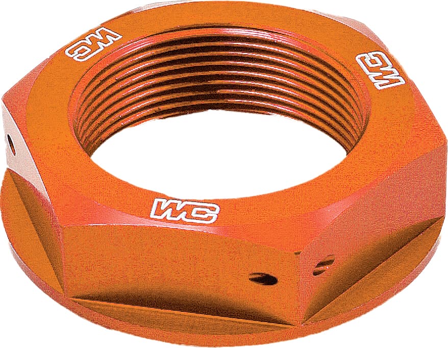 Works Steering Stem Nut (Orange)