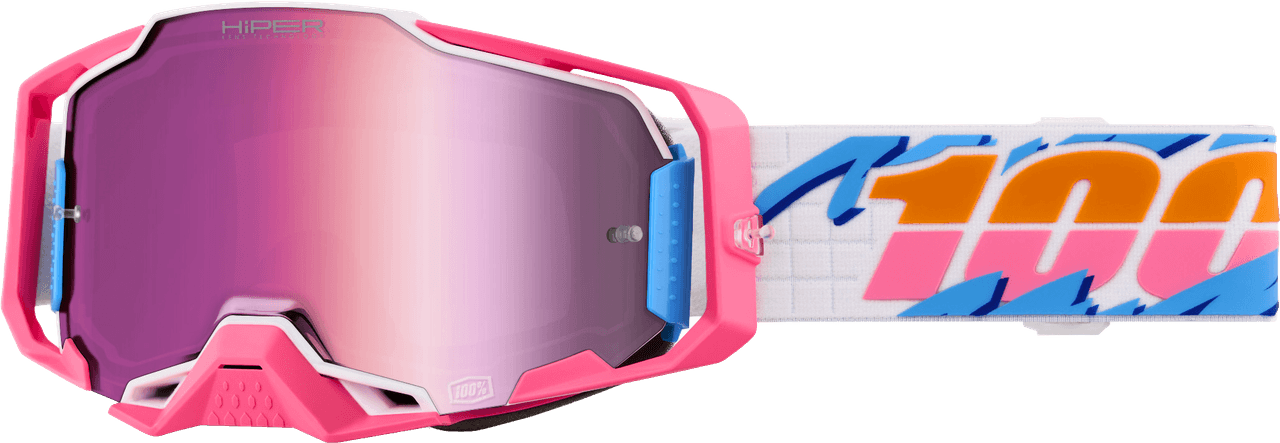 100-PERCENT Armega Hiper Goggle Lefreak Hiper Pink Mirror Lens