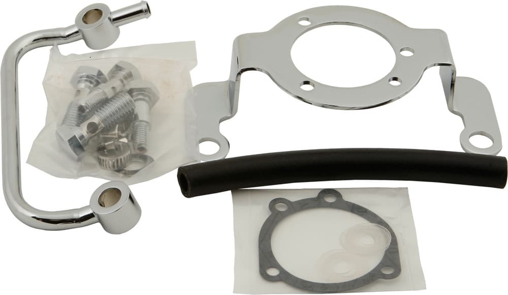 HardDrive Complete Mount Kit Breather Tube Chrome Bigtwin 93-17 Non-Tbw