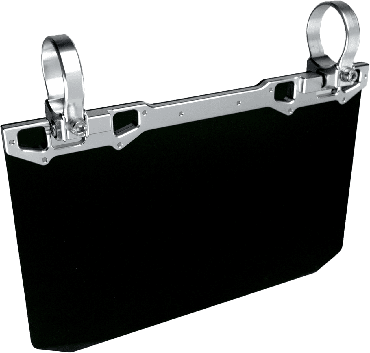 Axia 12" X 8" Narrow Mount Sun Viso W/Solid Black Shield- Silver