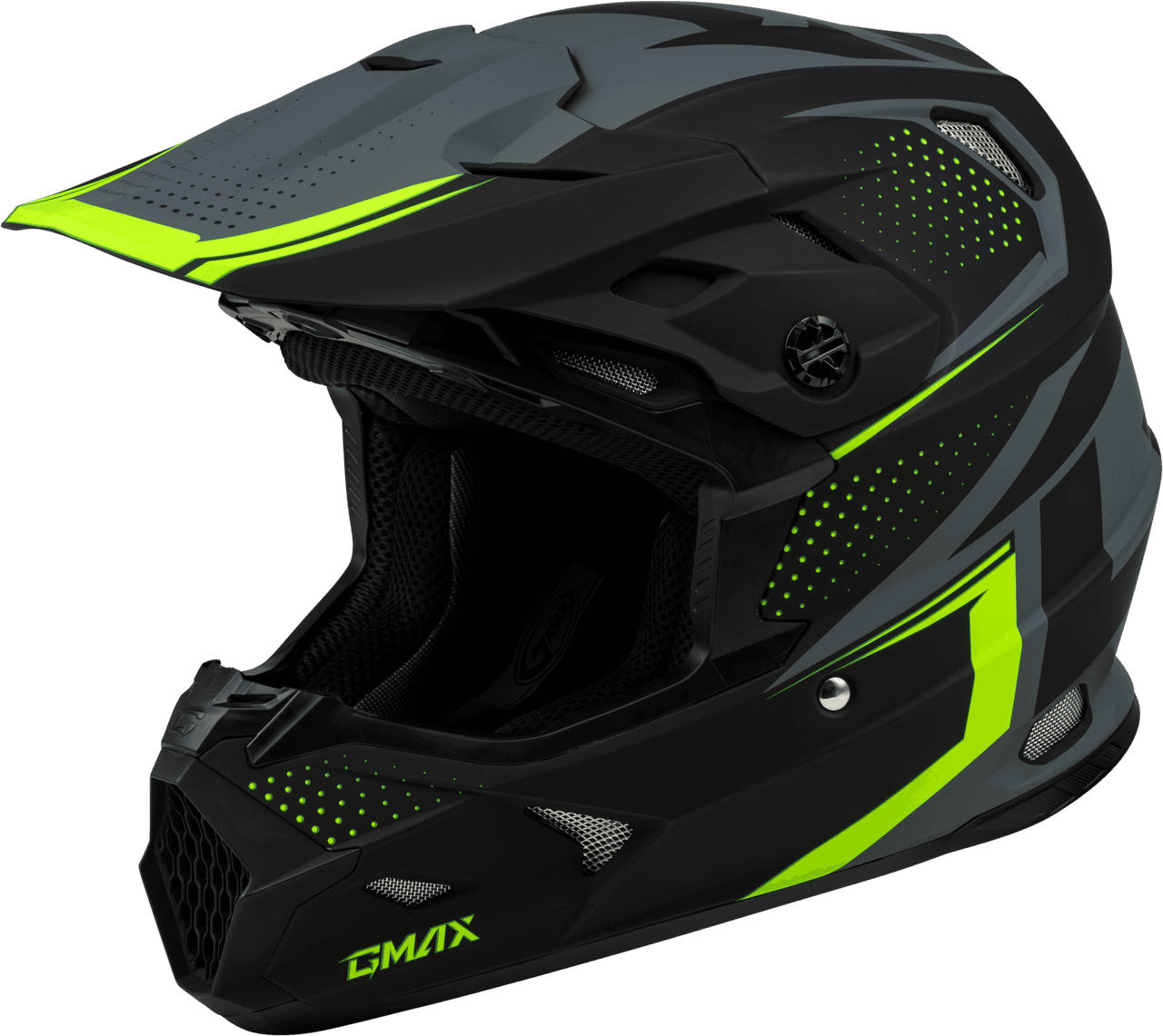 Gmax MX-96 502 Helmet Matte Grey/Hi-Viz XL