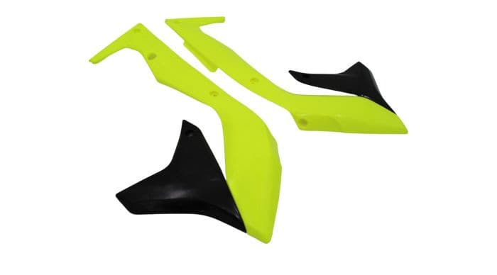 POLISPORT RADIATOR SCOOPS KAWASAKI, FLO YELLOW