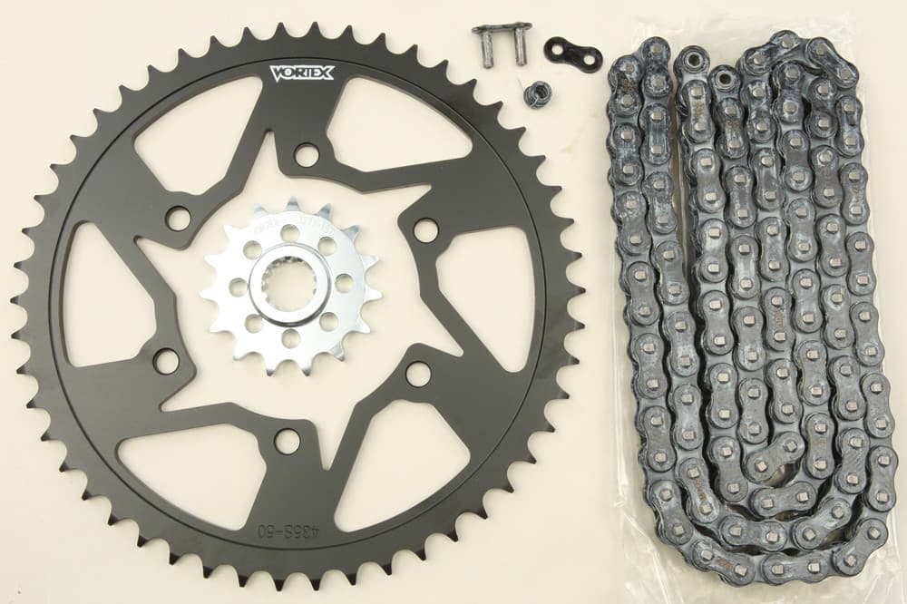 Vortex Sprocket/Chain Kit Stl/Stl 15/50T Sil SX3 520-116L Black